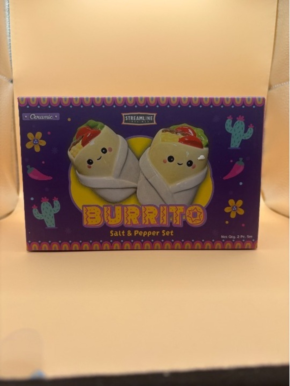 Imagined Burrito Shaped Salt and Pepper Shaker Set!  - New